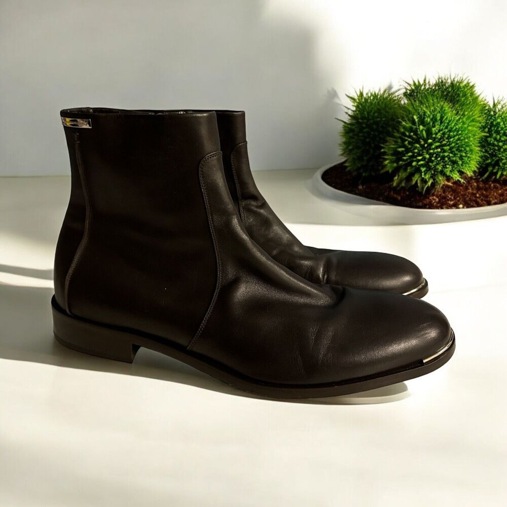 Alessandro Dell’Acqua‎ Mens Brown Leather Chukka Dress Boots Sz 44.5 13 Italy